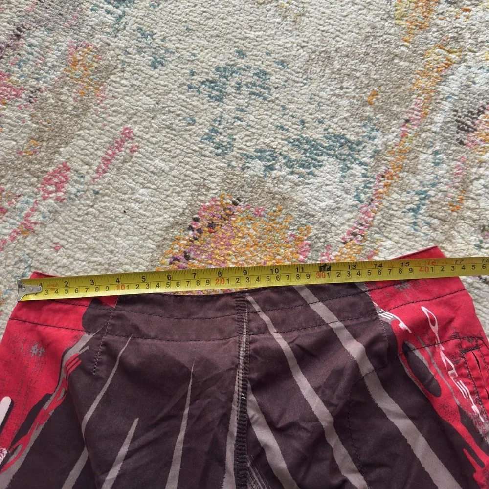 Vintage Y2K Oakley Graphic Board Shorts Swim Trunks Red‎ Size 36